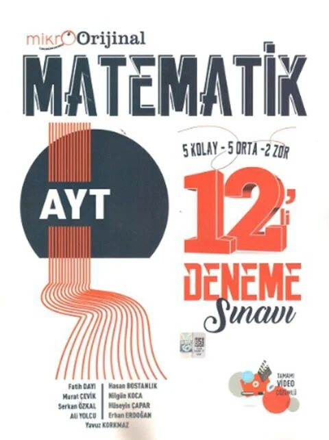 Mikro Orijinal Ayt Matematik Deneme 12 Li Mikro Orijinal Ayt Matematik Deneme 12 Li Fiyatı, Yorumları ve Özellikleri