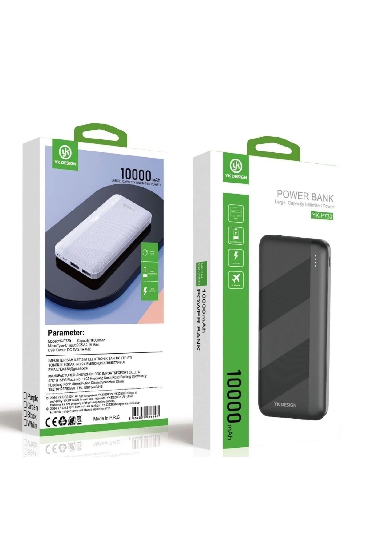 Mikro Type-C USB Hızlı Şarj Edebilen 10000 mAh Powerbank