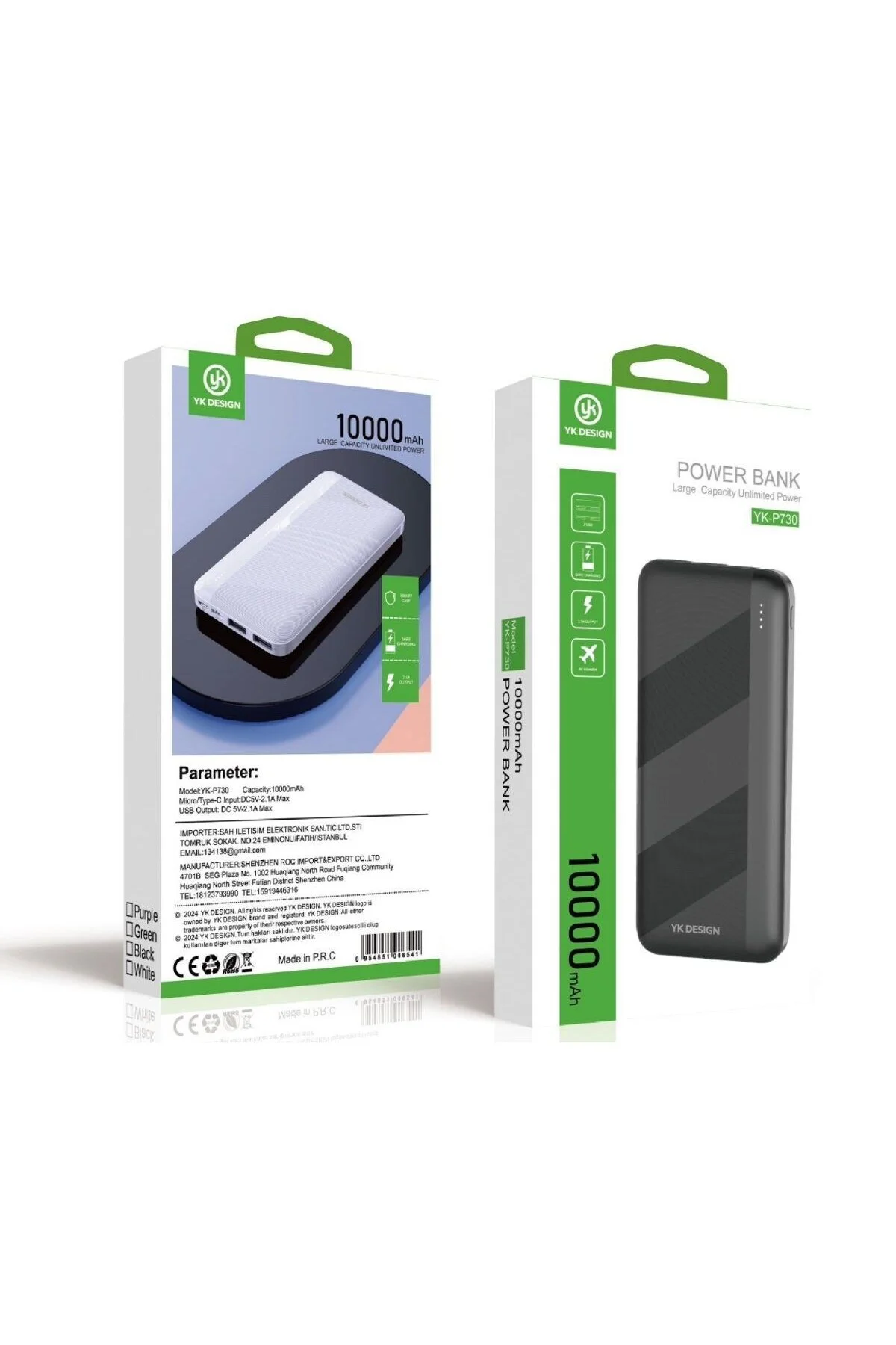Mikro Type-C USB Hızlı Şarj Edebilen 10000 mAh Powerbank
