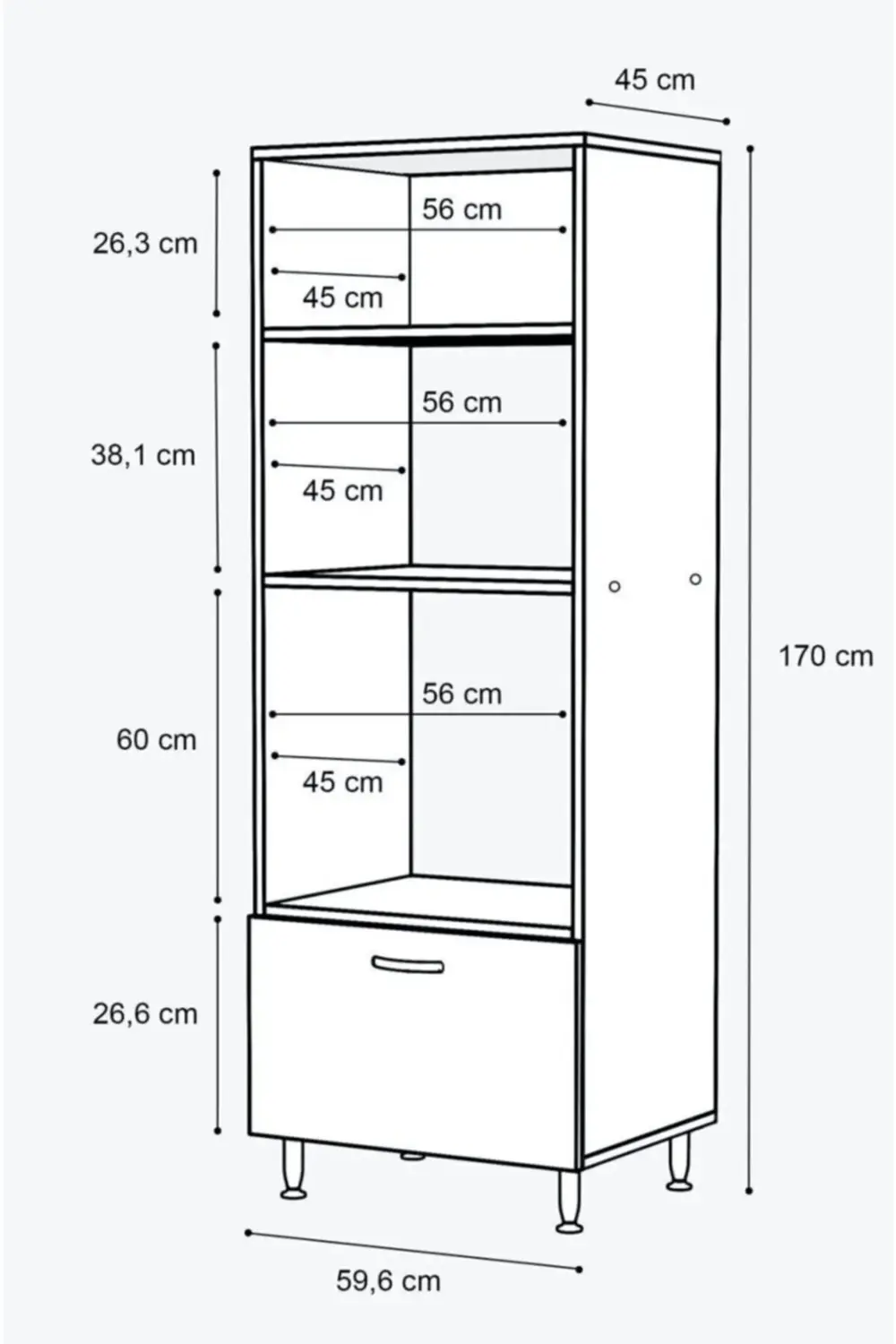 Dekorstilim Mikrodalga Dolabı Ankastre Fırın Mutfak Dolabı