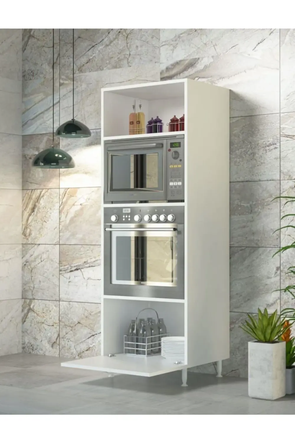 Dekorstilim Mikrodalga Dolabı Ankastre Fırın Mutfak Dolabı