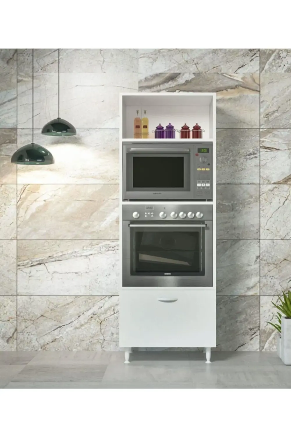 Dekorstilim Mikrodalga Dolabı Ankastre Fırın Mutfak Dolabı