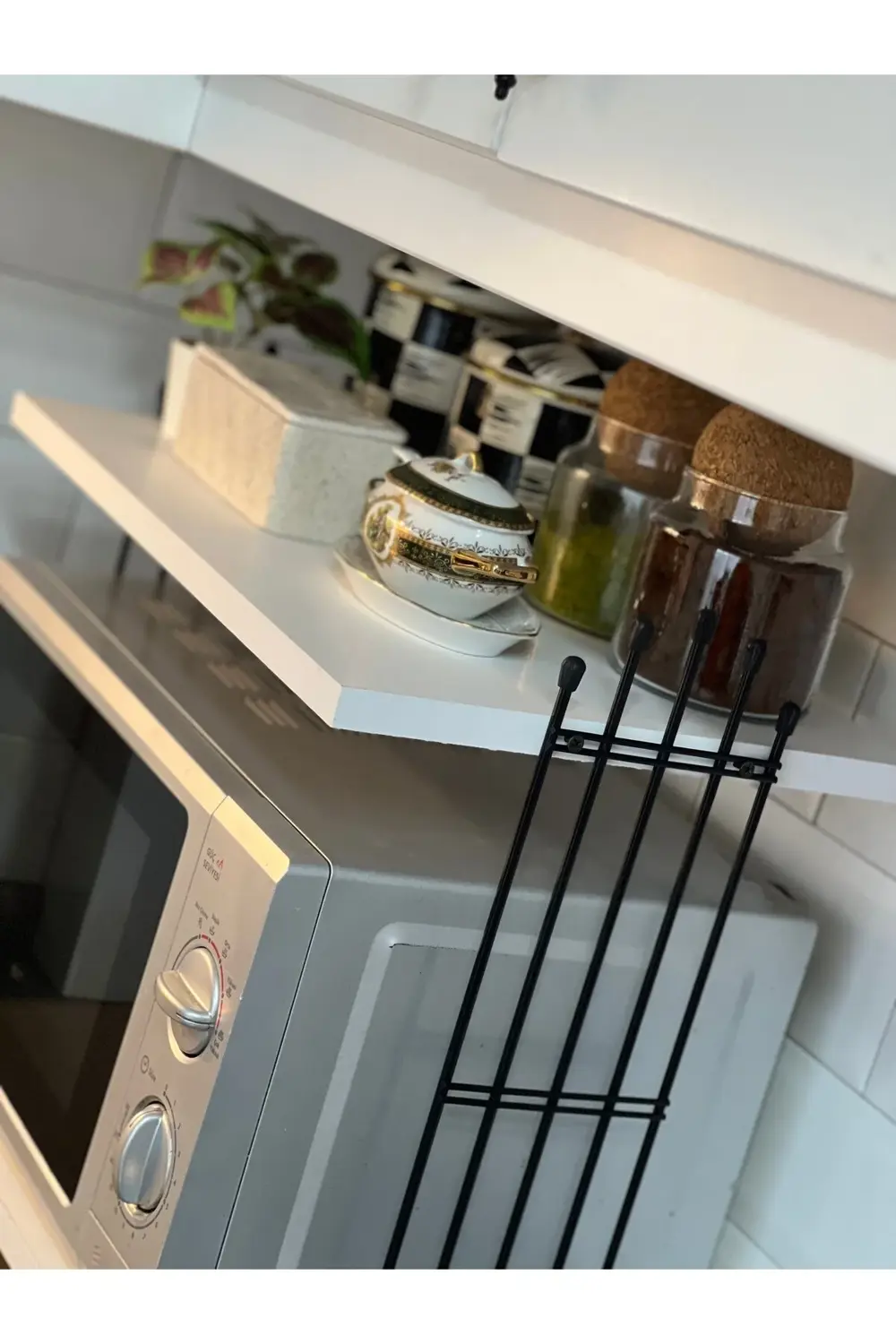 Mikrodalga Dolabı Tezgah Üstü Fırın (25x50) Mutfak Rafı Kahve Mak