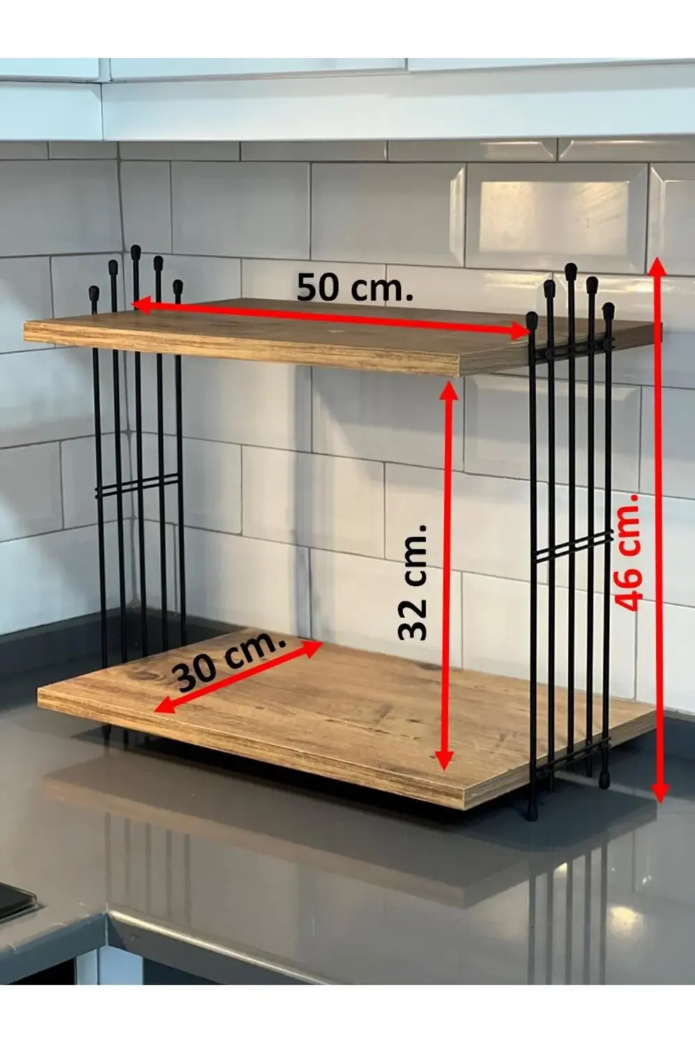 Mikrodalga Dolabı Tezgah Üstü Fırın Microdalga Mutfak Rafı Kahve