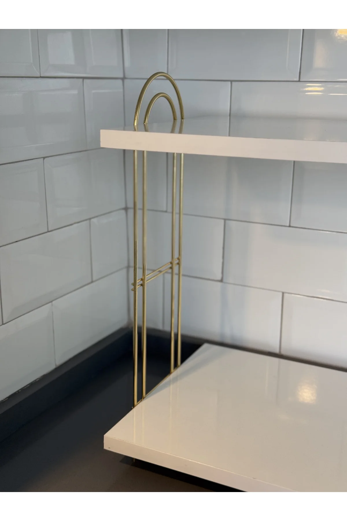 Mikrodalga Fırın Dolabı Tezgah Üstü Fırın Microdalga Mutfak Rafı Kahve Makinesi Rafı GOLD