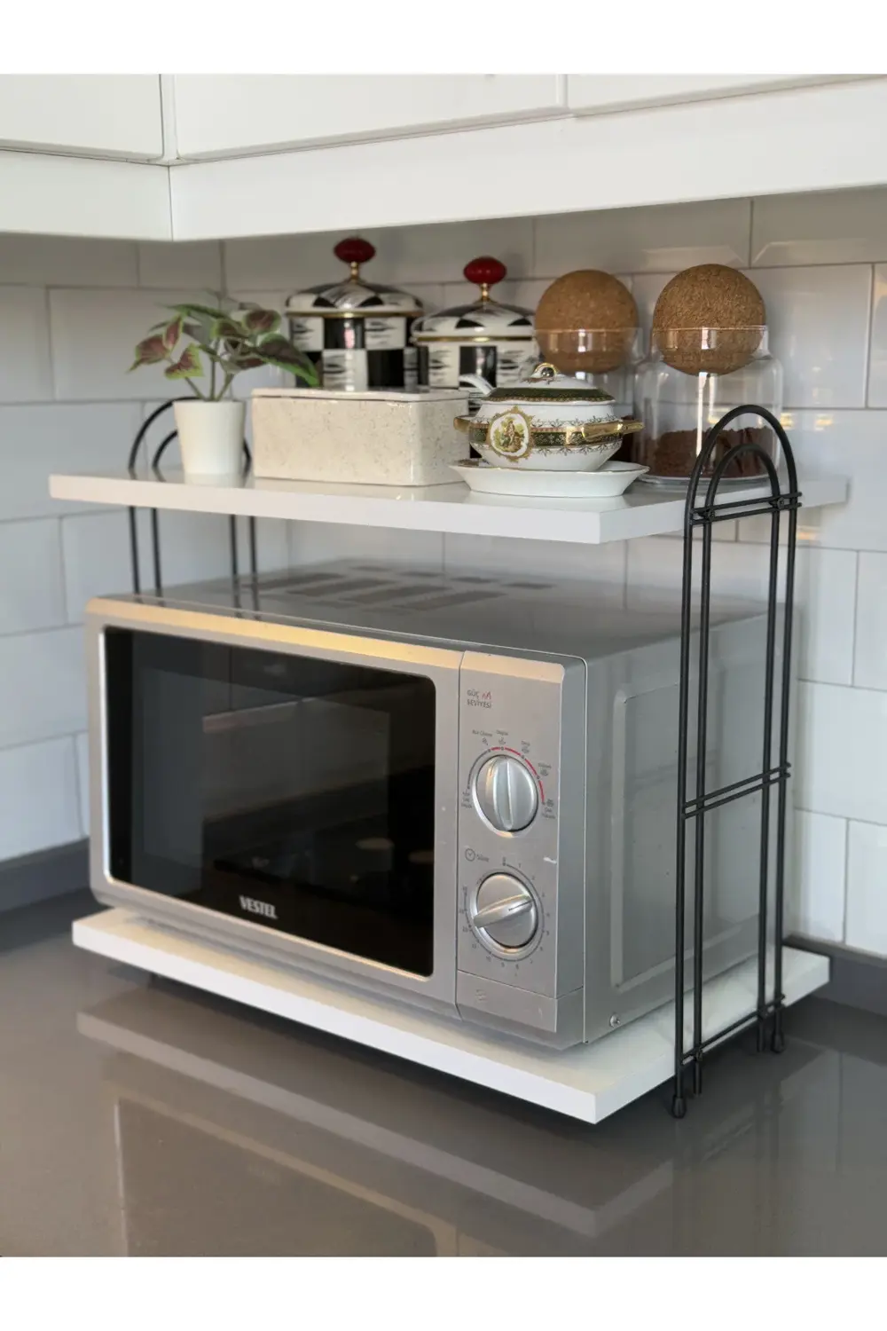 Mikrodalga Fırın Dolabı BEYAZ Tezgah Üstü Fırın Microdalga Mutfak