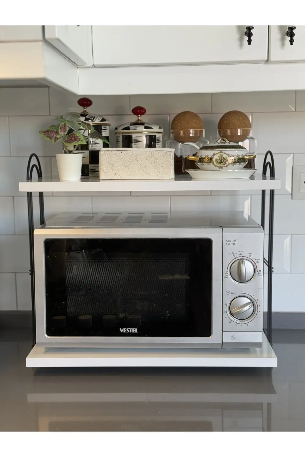 Mikrodalga Fırın Dolabı BEYAZ Tezgah Üstü Fırın Microdalga Mutfak
