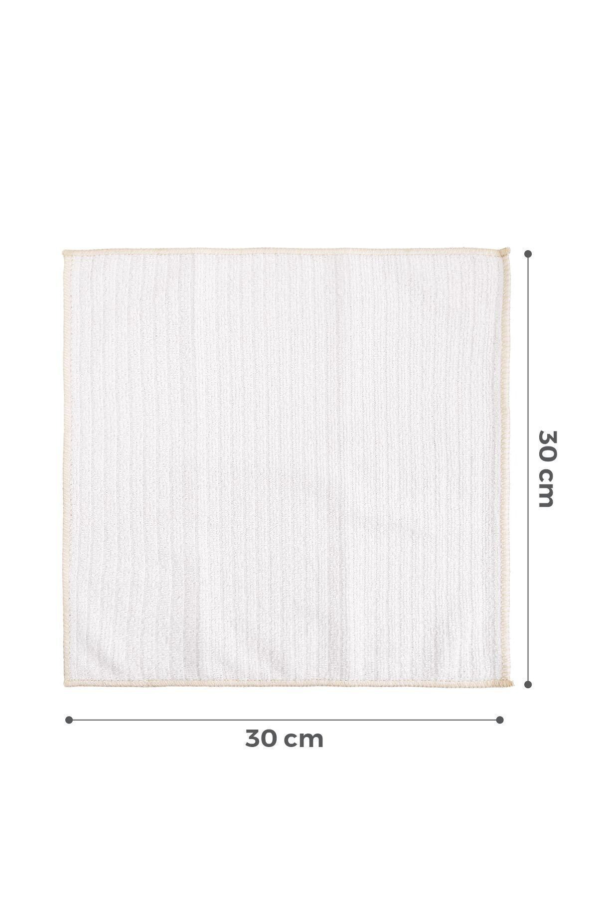 Pazar Kapısı Mikrofiber 3 Lü Temizlik Bezi 30X30 Cm Füme Krem Bej