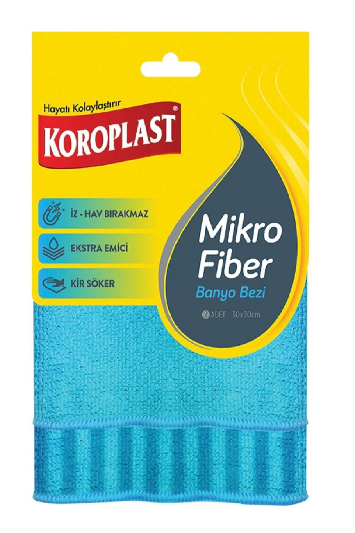 Mikrofiber Banyo Bezi 2'li Set, Çift Taraflı Hızlı Kuruyan Temizlik Bezi Seti 30x30 cm Fiyatı, Yorumları ve Özellikleri
