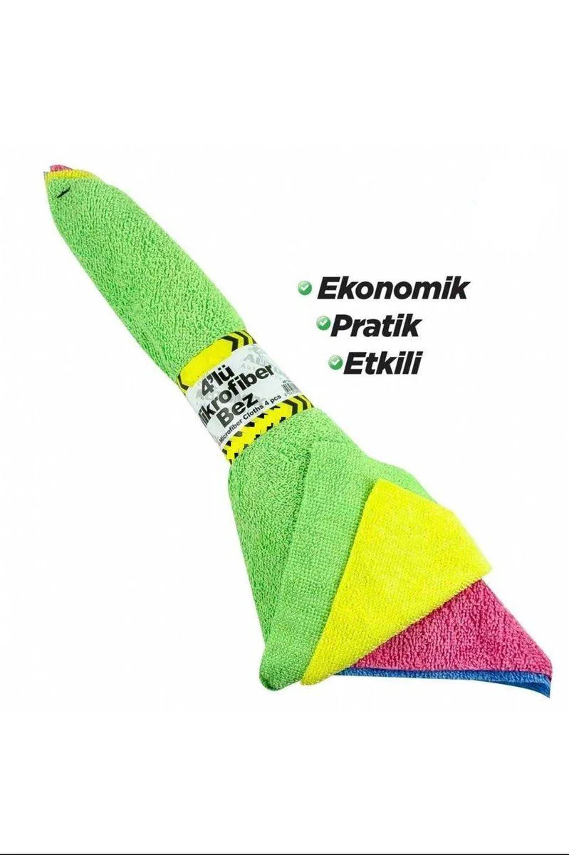 Mikrofiber Bez 30x30 cm 4'lü - Leke Çıkarıcı Süper Emici Temizlik Bezi Fiyatı, Yorumları ve Özellikleri