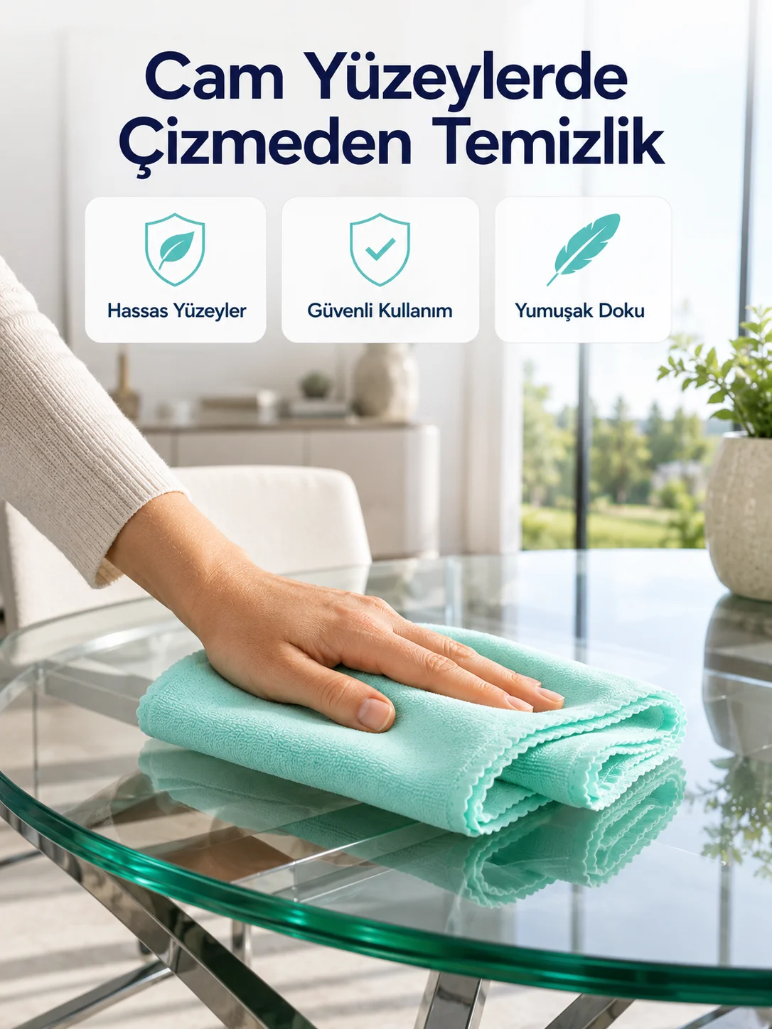 Mikrofiber Cam Bezi Çizmeden Temizlik Sağlayan Yüksek Su Emici Cam Silme Bezi 40x60 cm Fiyatı, Yorumları ve Özellikleri