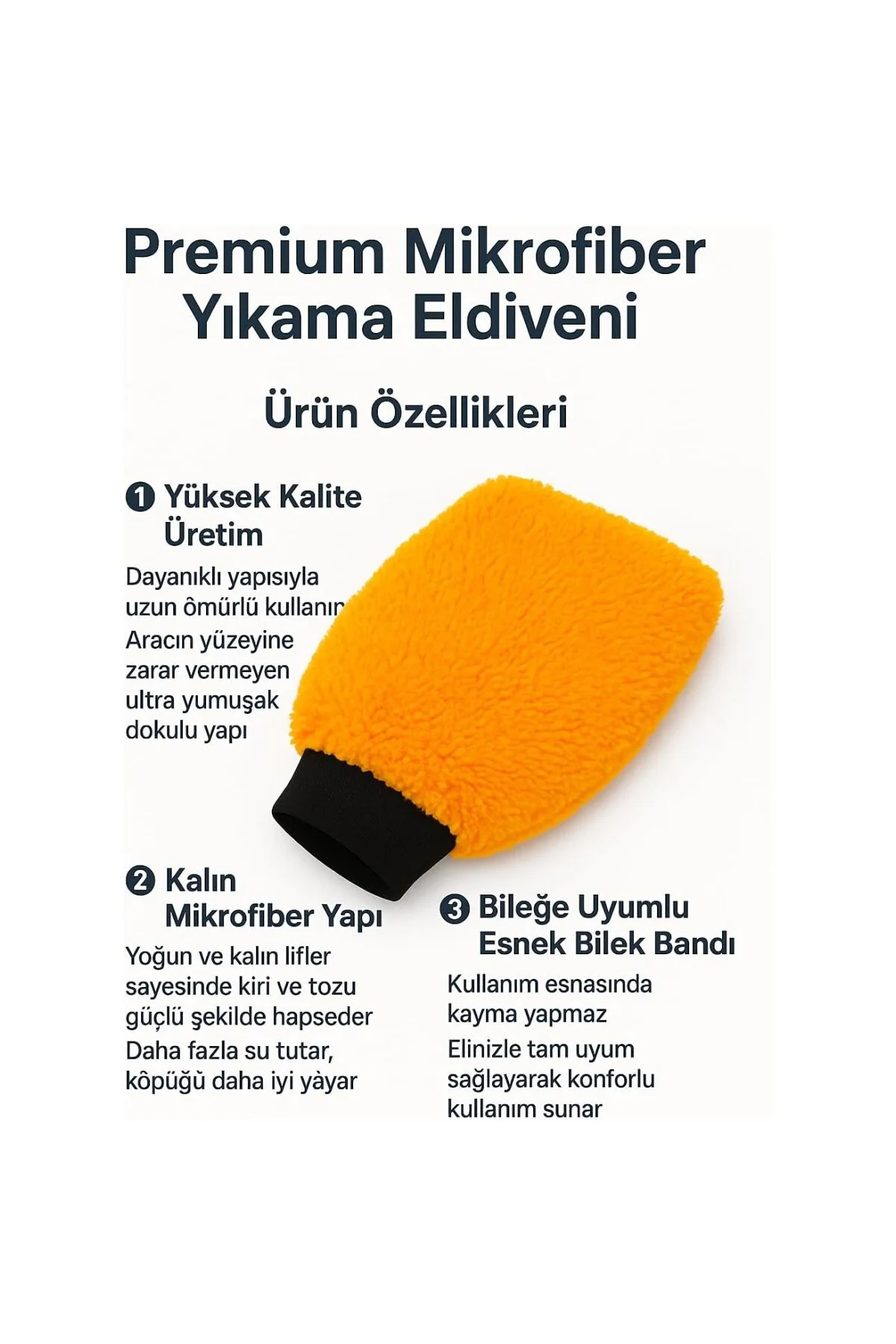 Mikrofiber Oto Araba Yıkama Kurulama Havlusu, El İçi Tutma Orta B