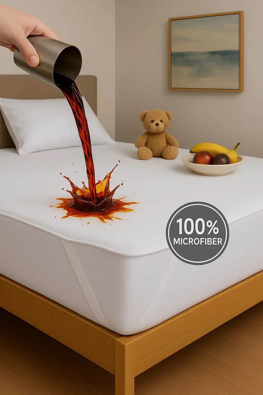 Mikrofiber Su Sıvı Geçirmez Köşe Lastikli Alez Çarşaf Tek Çift Ki