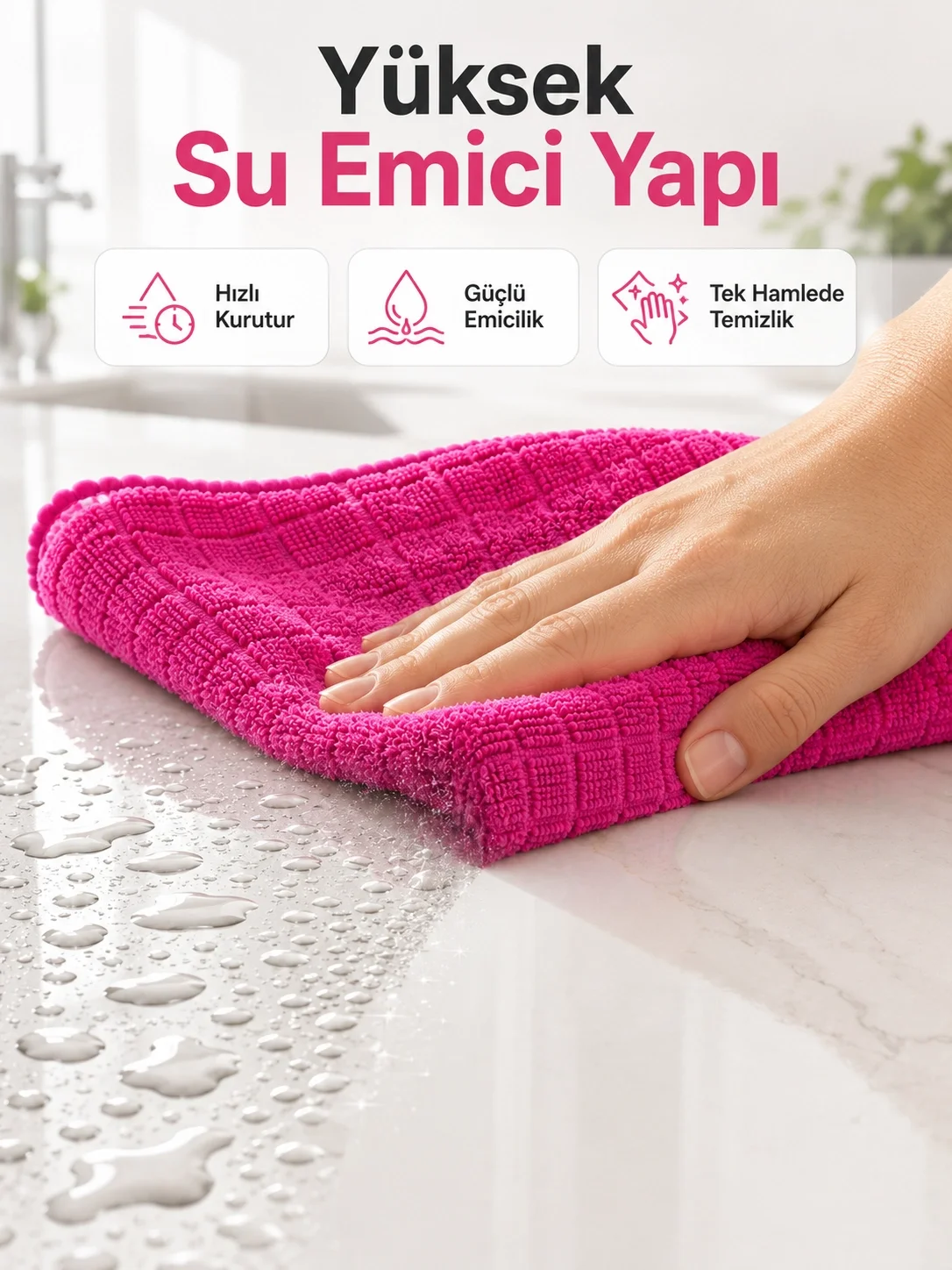 Mikrofiber Temizlik Bezi Cam, Ayna, Mobilya ve Tezgah İçin Mikrofiber Temizlik Bezi Cam, Ayna, Mobilya ve Tezgah İçin