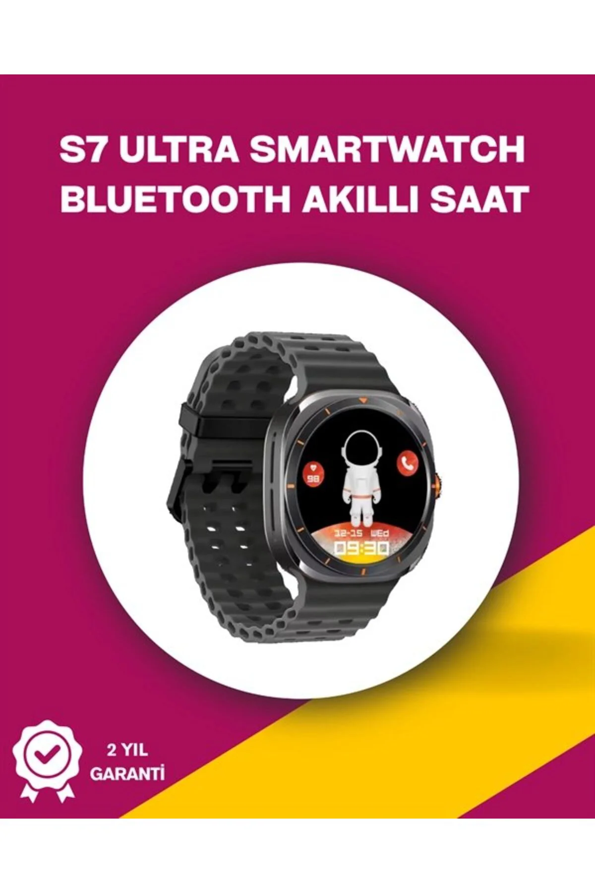 Mikrofon Ve Hoparlörlü Akıllı Saat | Takvim, Titreşim, Kronometre Özellikli