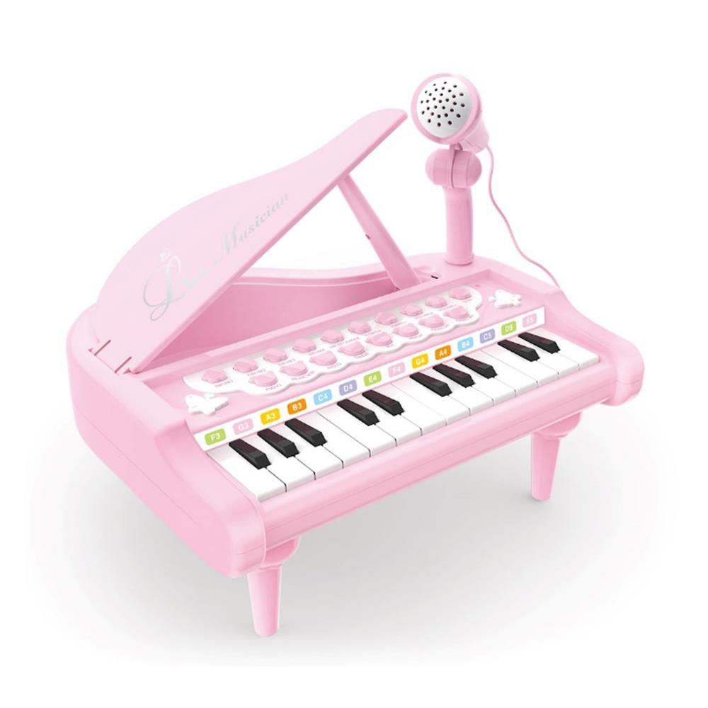 Mikrofonlu 24 Tuşlu Piyano MP3 (Pembe,Siyah,Beyaz)