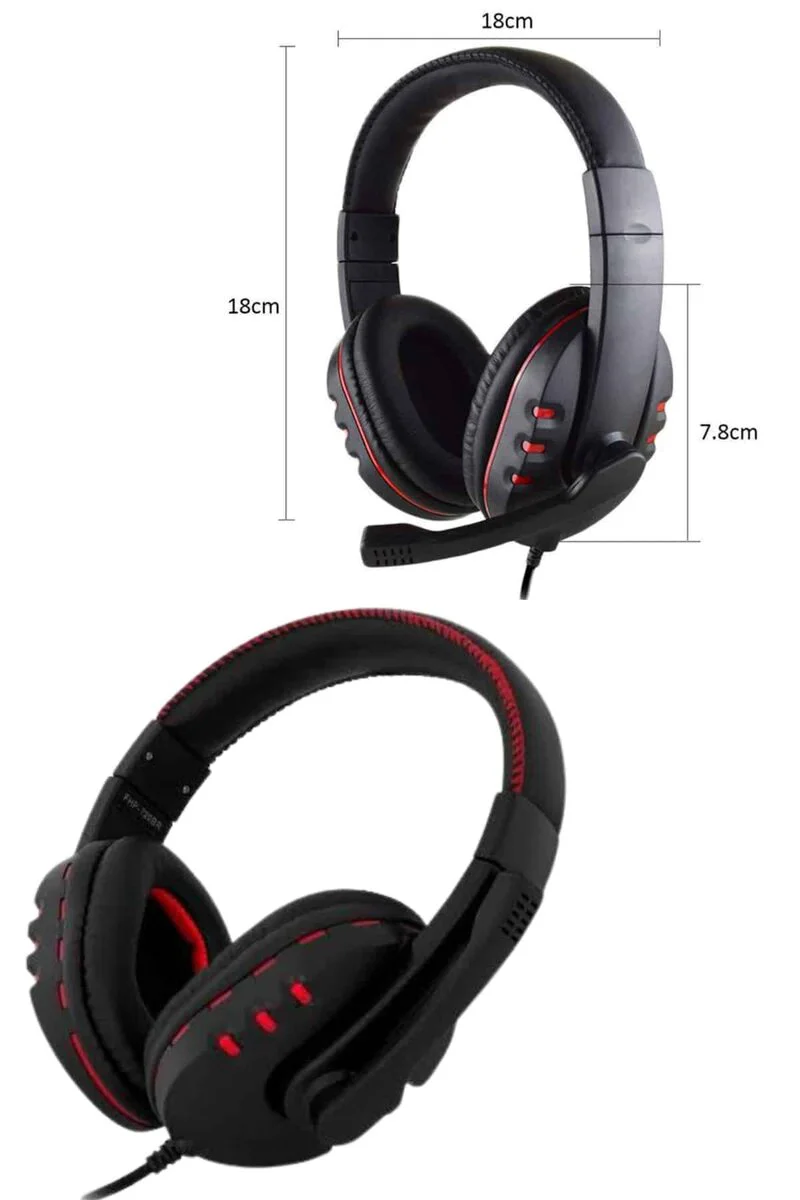 Mikrofonlu Gamer Kulaklık - Yüksek Ses Kaliteli Stereo ve Yumuşak Yastıklar