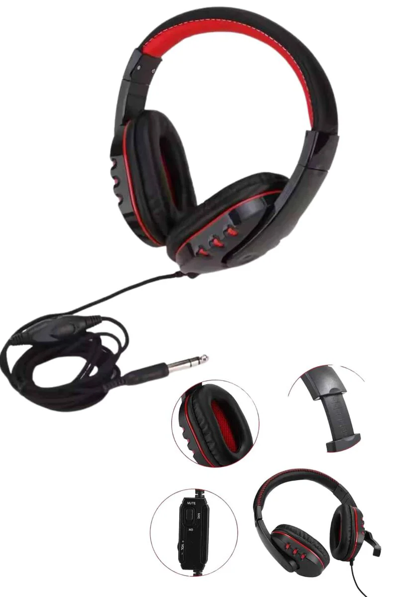 Mikrofonlu Gamer Kulaklık - Yüksek Ses Kaliteli Stereo ve Yumuşak Yastıklar