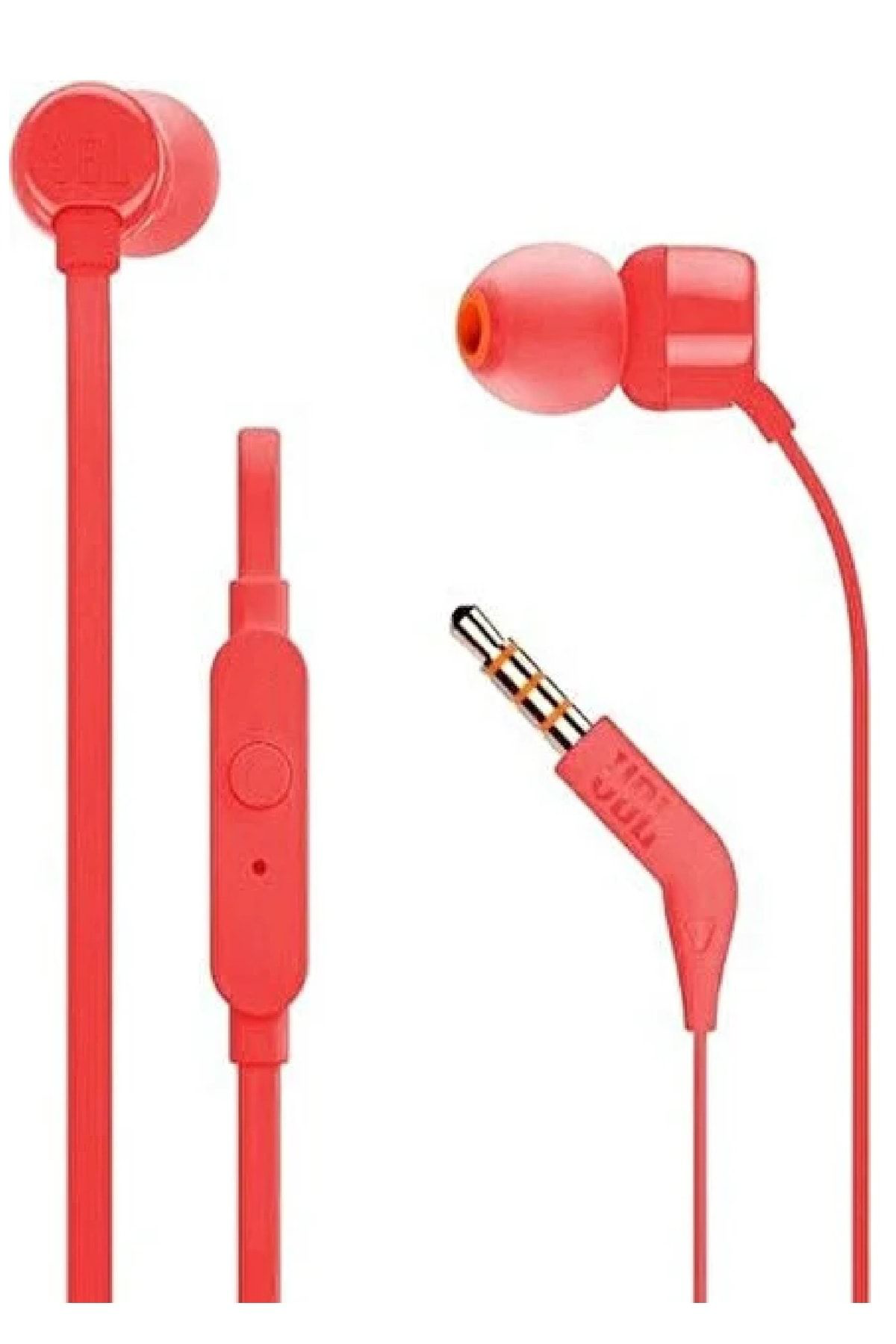 New Mikrofonlu Kablolu Uyumlu Kırmızı Kulak İçi Kulaklık