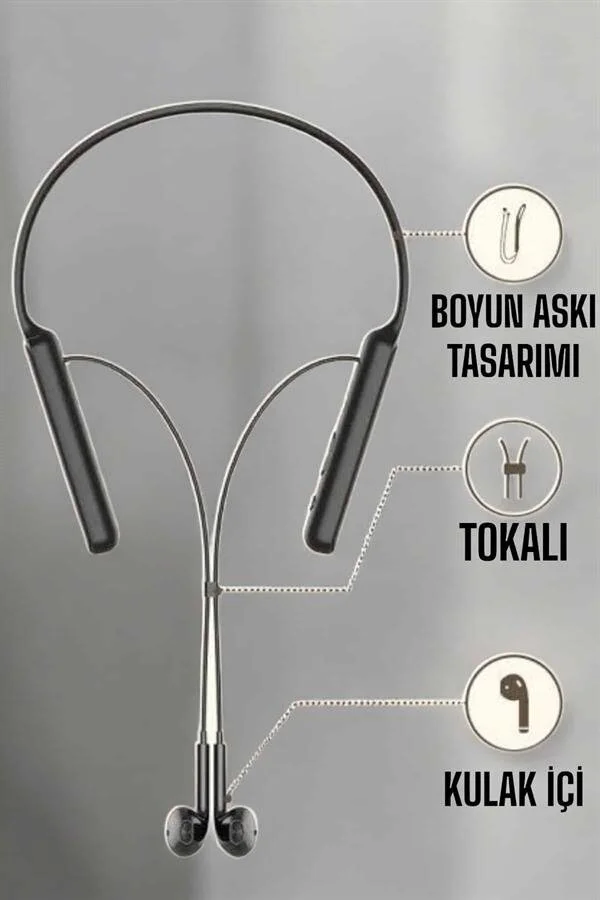 Mikrofonlu Kablolu Bluetooth Kulaklık - Aktif Gürültü Önleme ve Dokunmatik Kontrol