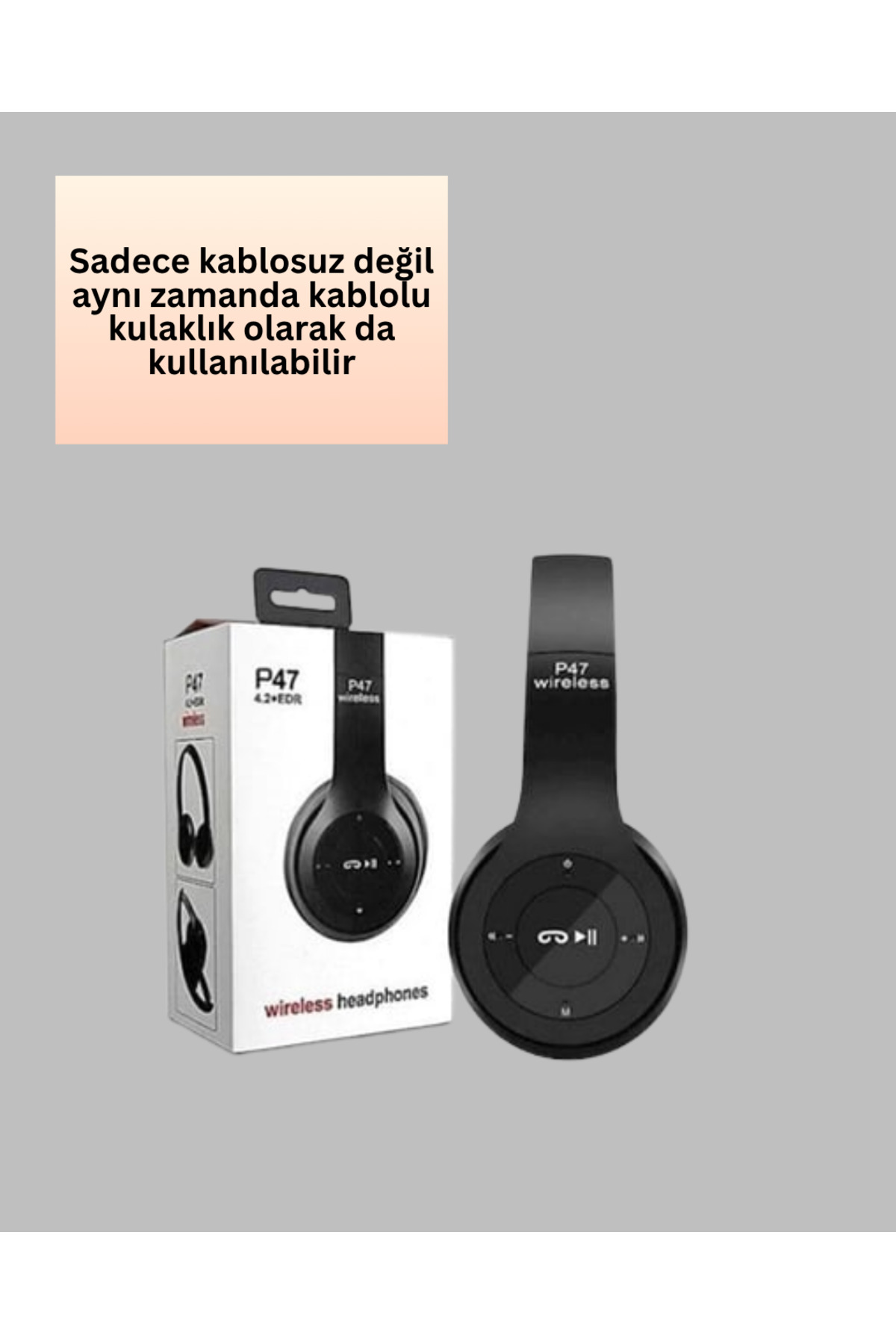 Mikrofonlu Kablosuz Kulaklık | Uzun Pil Ömrü Ve Stereo Ses Perfor