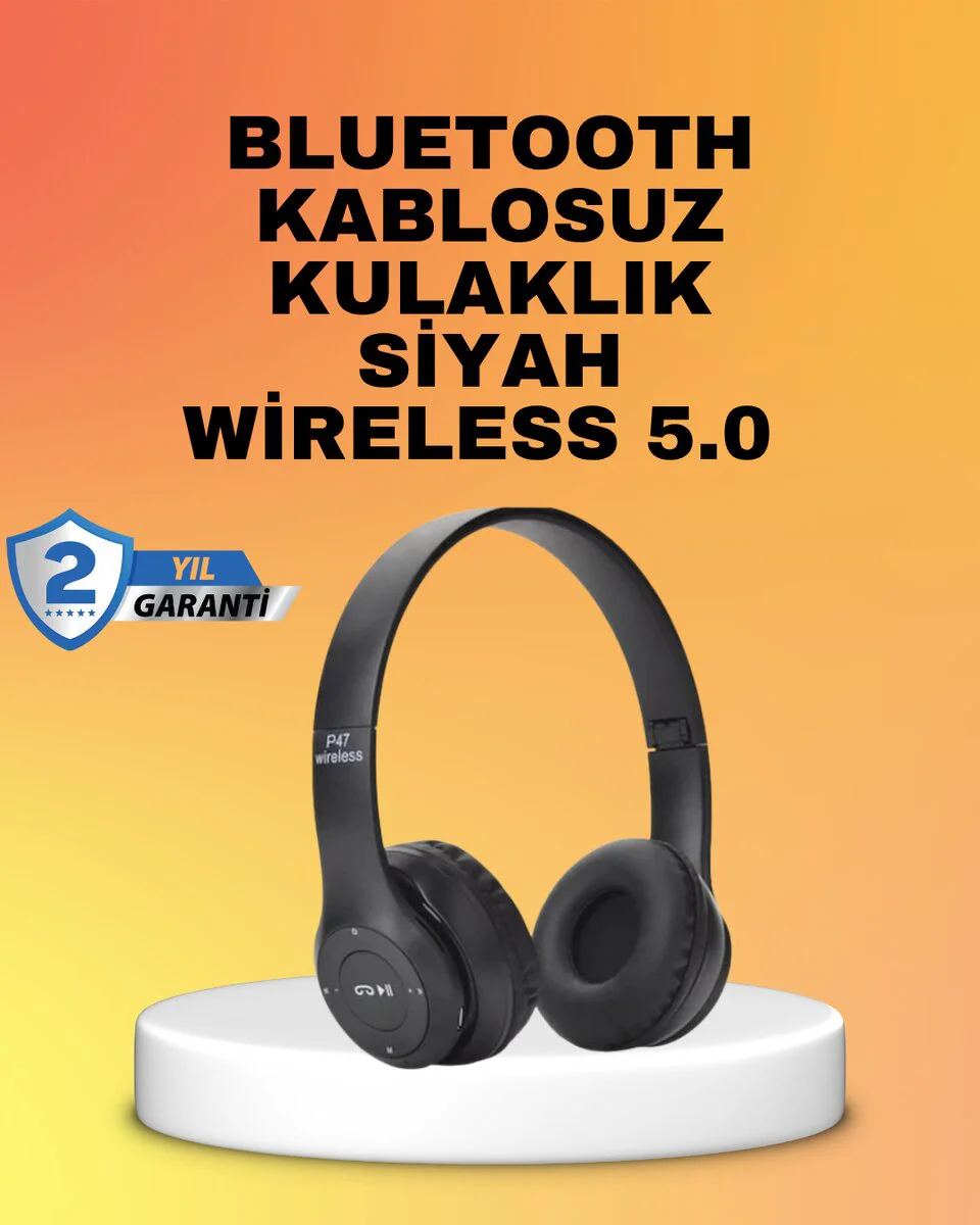 Mikrofonlu Kablosuz Kulaklık - Uzun Pil Ömrü, Stereo Ses ve Katlanabilir Tasarım