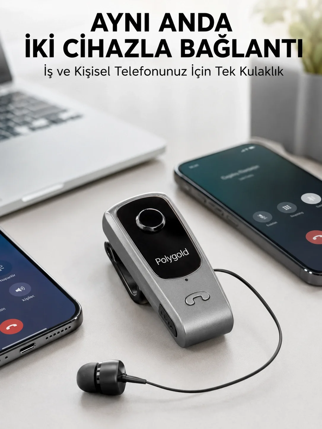 Mikrofonlu ve Ses Kontrollü Kablosuz Kulak İçi Kulaklık