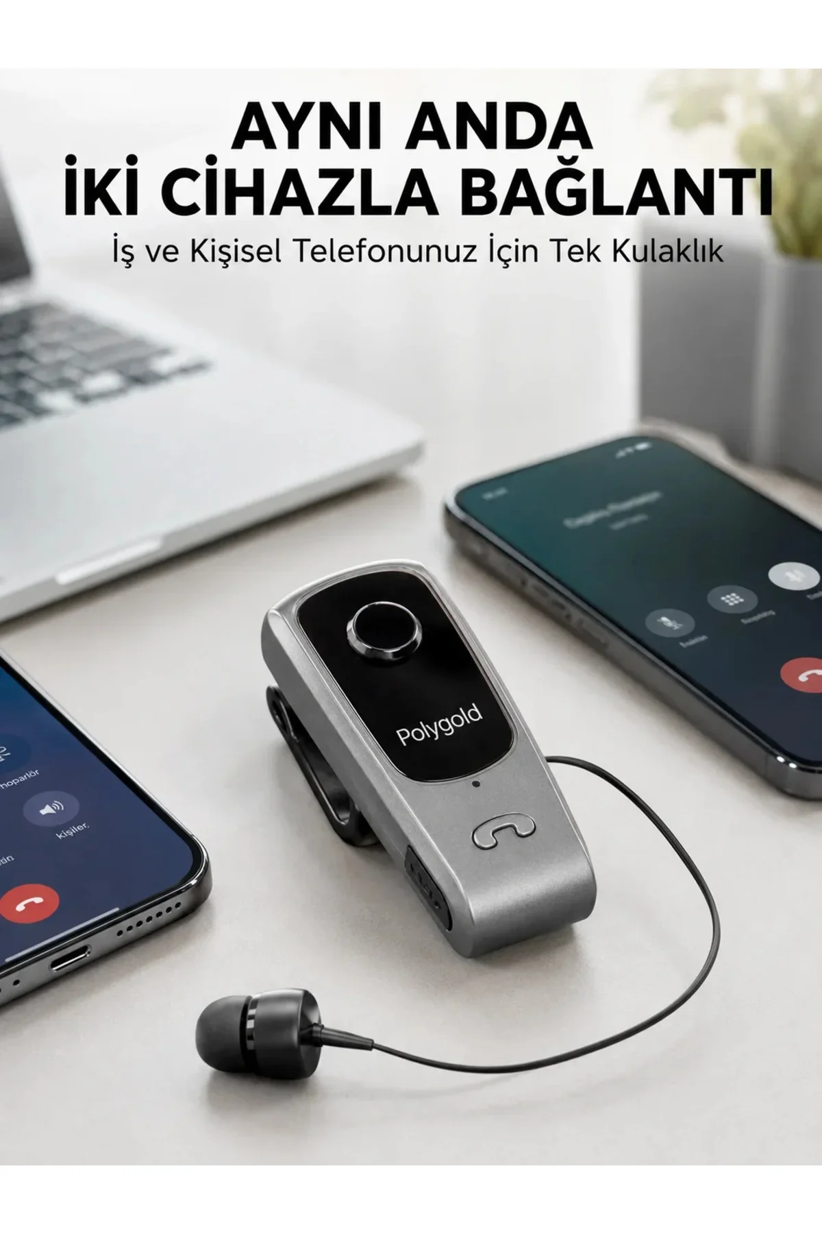 Mikrofonlu ve Ses Kontrollü Kablosuz Kulak İçi Kulaklık