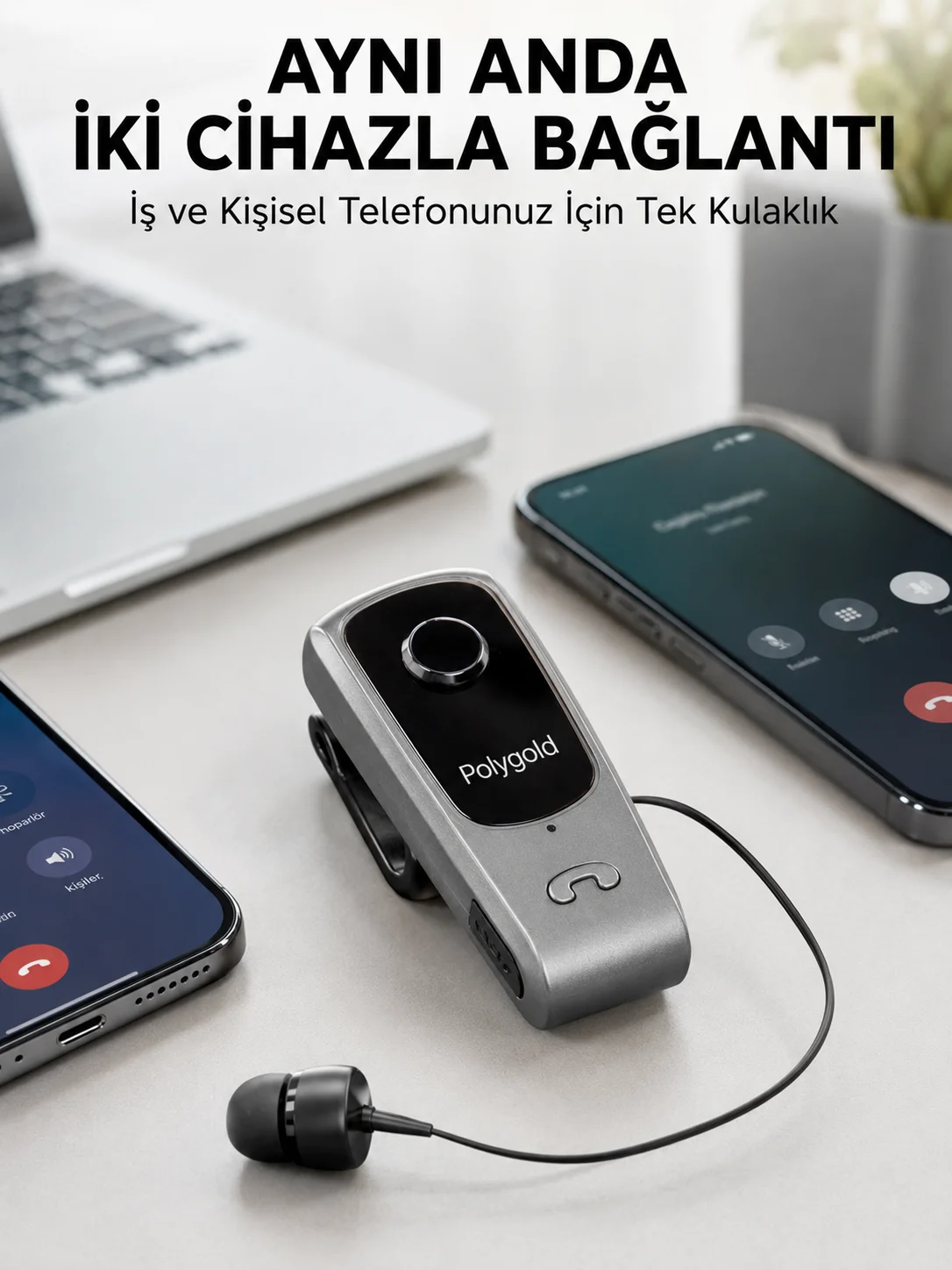Mikrofonlu ve Ses Kontrollü Kablosuz Kulak İçi Kulaklık