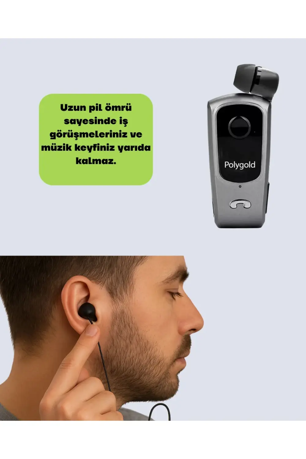 Mikrofonlu ve Ses Kontrollü Kablosuz Kulak İçi Kulaklık