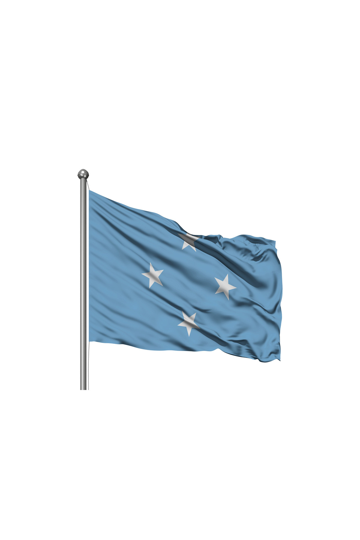 Asilmeydan Mikronezya Devleti Bayrağı - Premium Raşel Kumaş 150X225cm