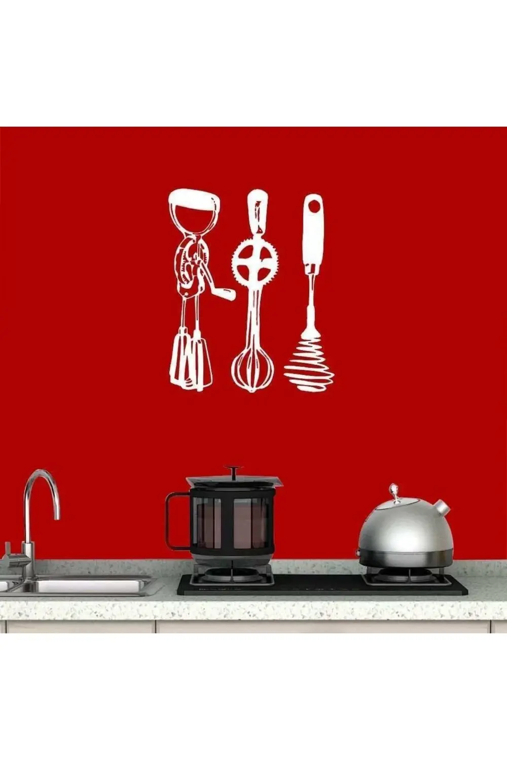 Mikser - Çırpıcı Mutfak Gereçleri Sembolü Silüeti Dekoratif Mutfa
