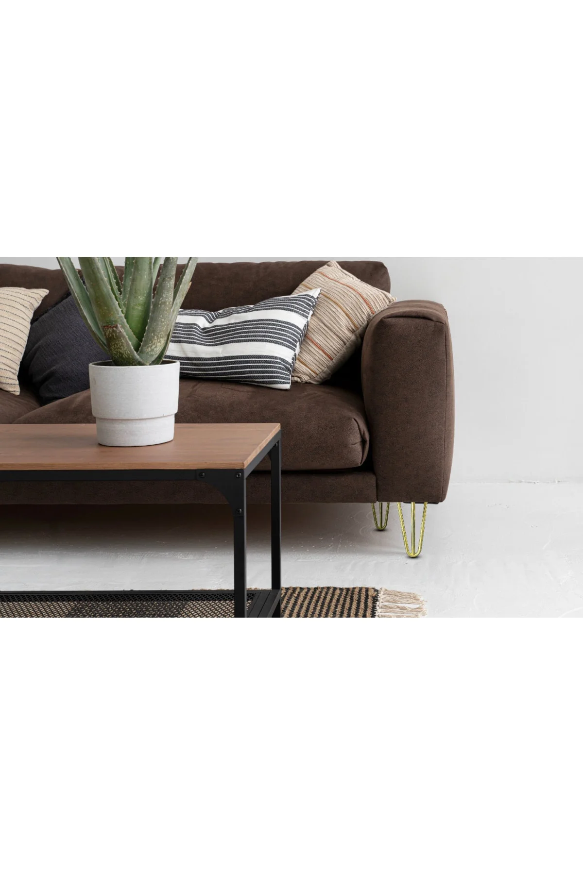 Mil Metal Sarı Mobilya Ayağı 15 Cm Çok Amaçlı Ayak, Koltuk, Tv Ün