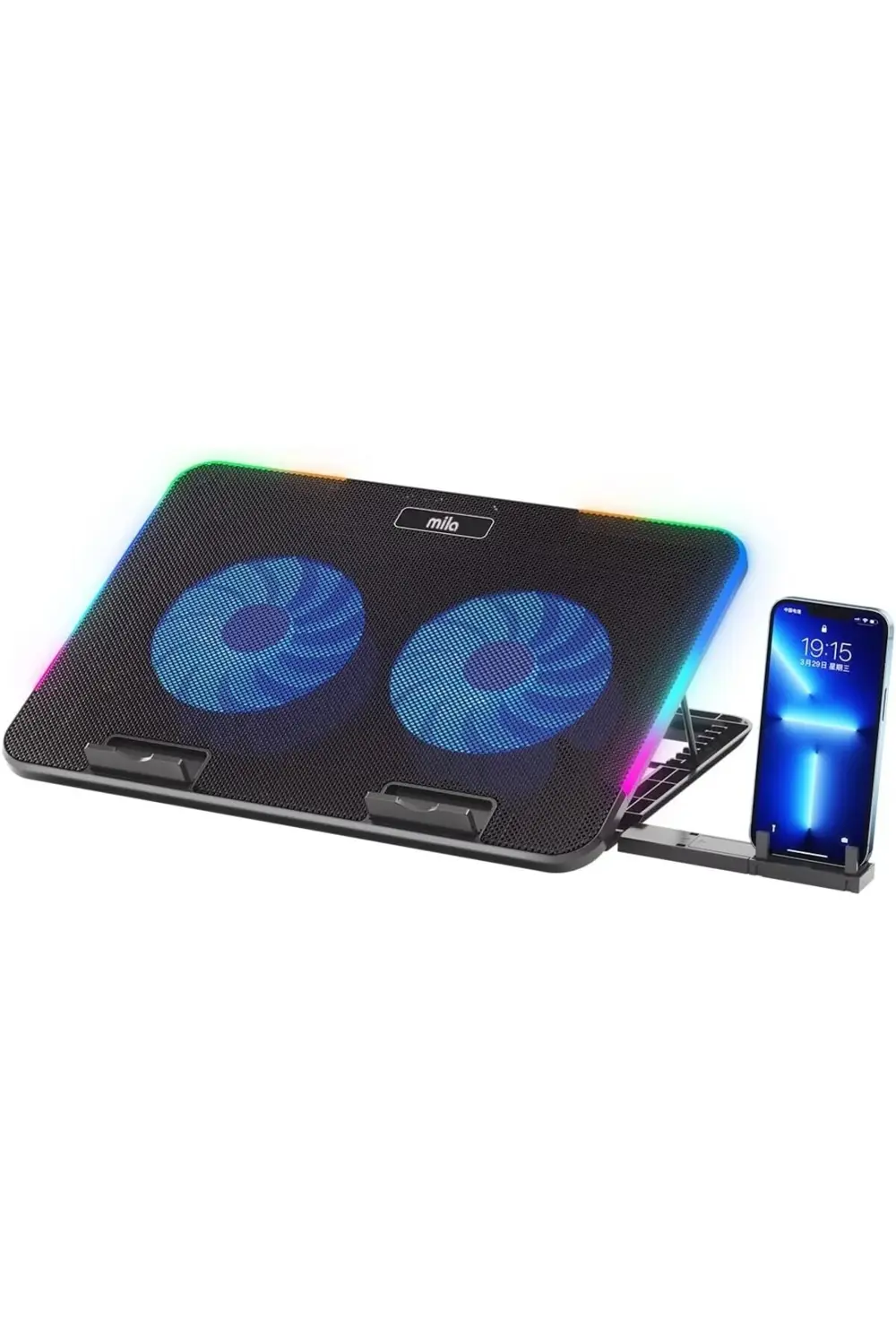 Mila Serisi M2 R-TYPE RGB Işıklı, 2 Büyük Fan, Telefon,2 USB Soğu
