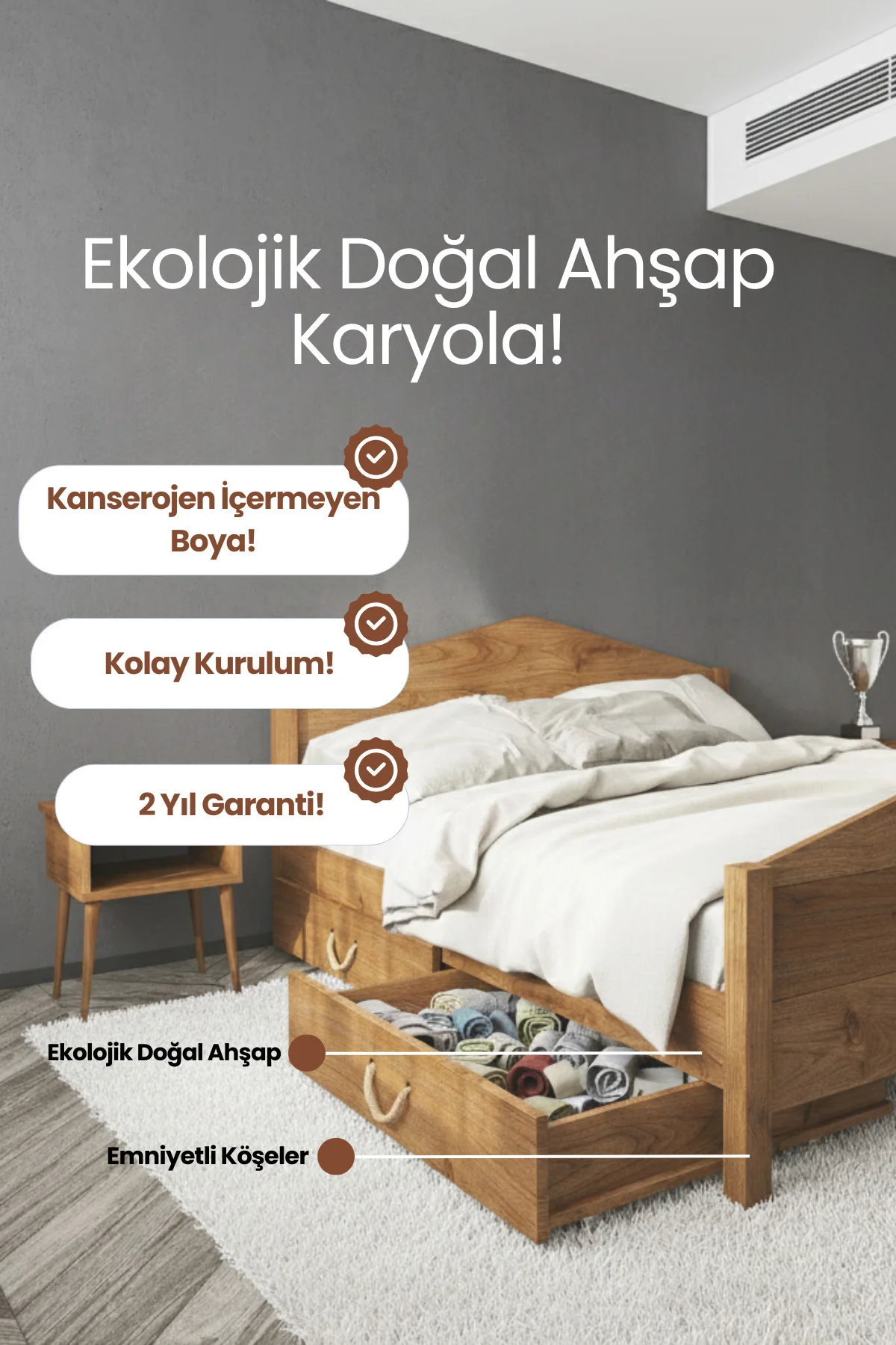 Milano Çekmeceli Masif Ahşap Karyola - Depolama Alanlı Modern Karyola Milano Çekmeceli Masif Ahşap Karyola - Depolama Alanlı Modern Karyola Fiyatı, Yorumları ve Özellikleri