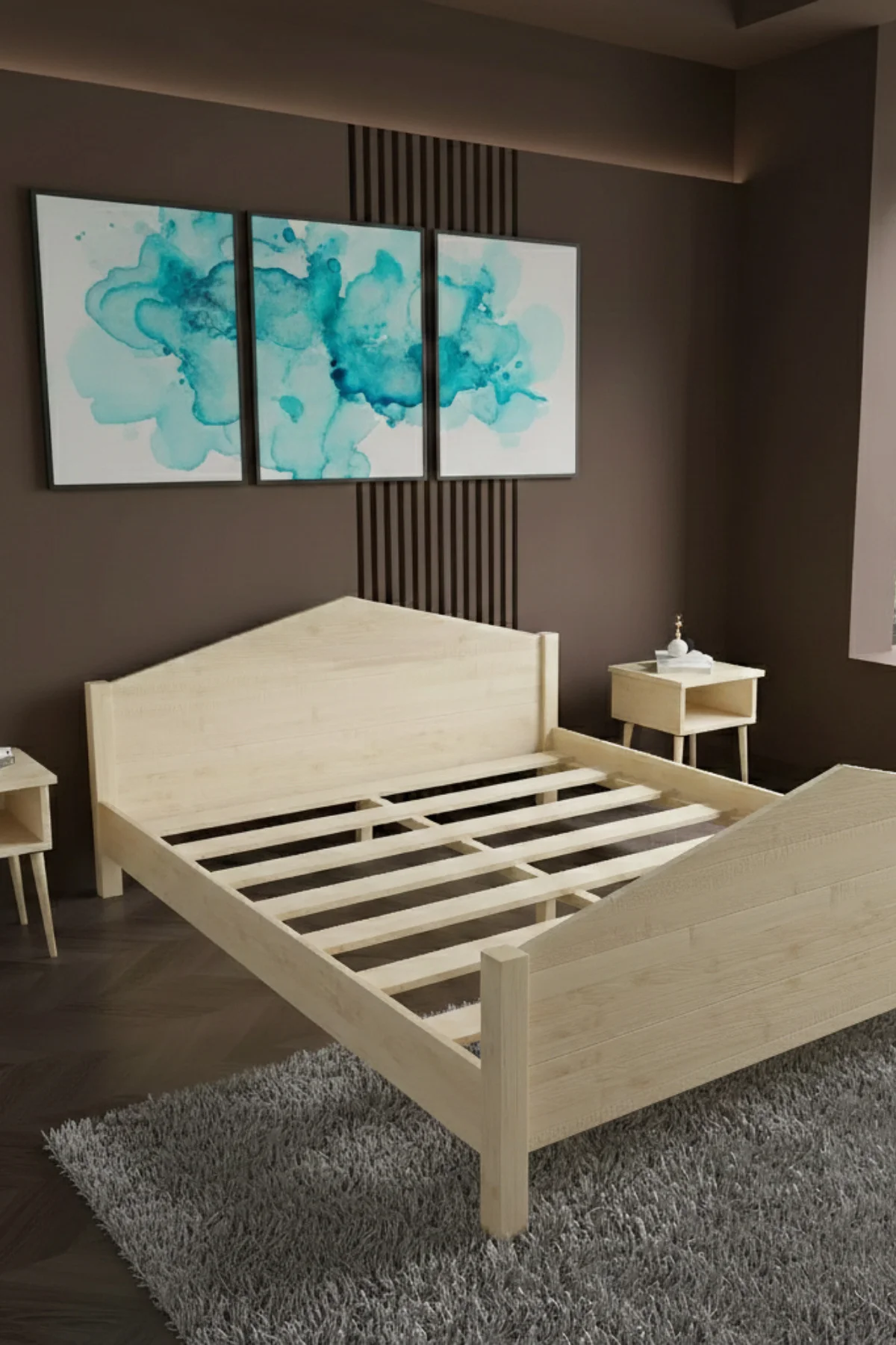 Milano Çekmecesiz Ahşap Karyola - Modern Masif Sağlam Ahşap Karyola Fiyatı, Yorumları ve Özellikleri