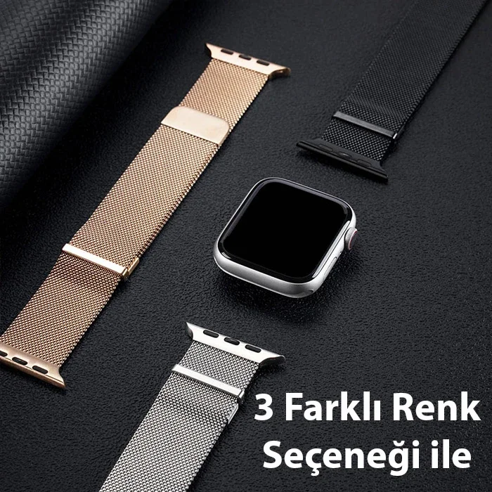 Milano Manyetik Paslanmaz Çelik Saat Kordonu 22 mm - Galaxy Watch 3/Watch S3 & Huawei GT3/GT3 Pro 46 mm Uyumlu