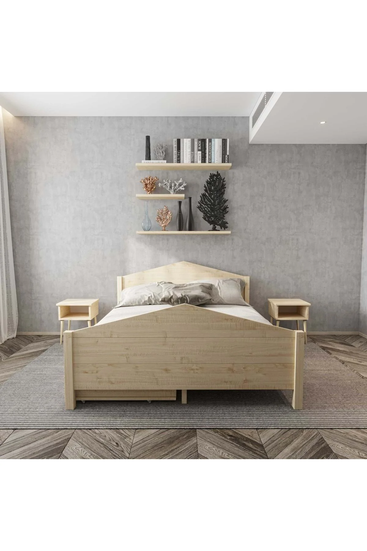 Milano Model İki Çekmeceli Doğal Çam Ahşap Karyola Ve İki Komodin Set Fiyatı, Yorumları ve Özellikleri
