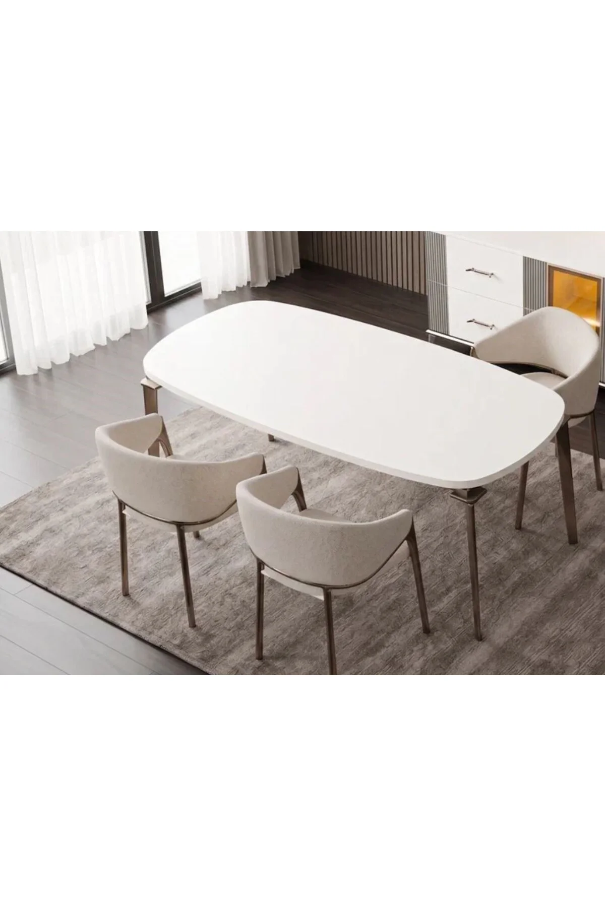 MİLAS MDF YEMEK MASASI+6 SANDALYE