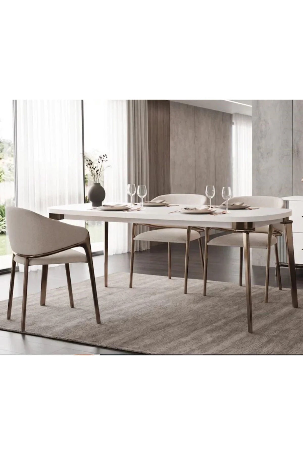 MİLAS MDF YEMEK MASASI+6 SANDALYE