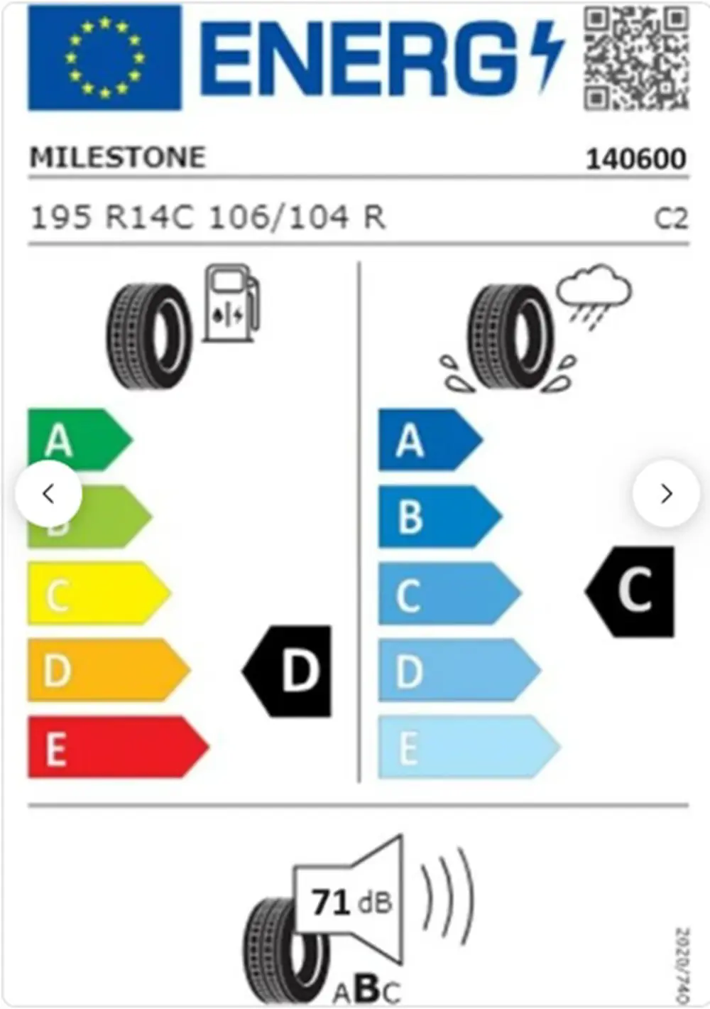 Milestone 195 R14 C TL 106/104R 8PR VANMILE Kamyonet Yaz Lastiği 
