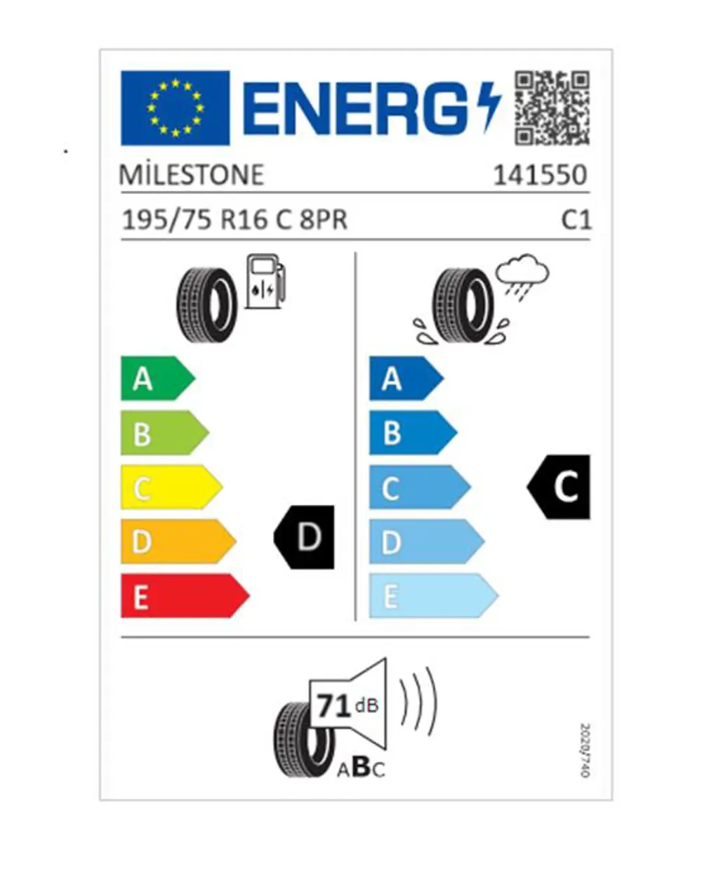 Milestone 195/75 R16C TL 107/105R 8PR VANMILE Yaz Kamyonet Lastiğ