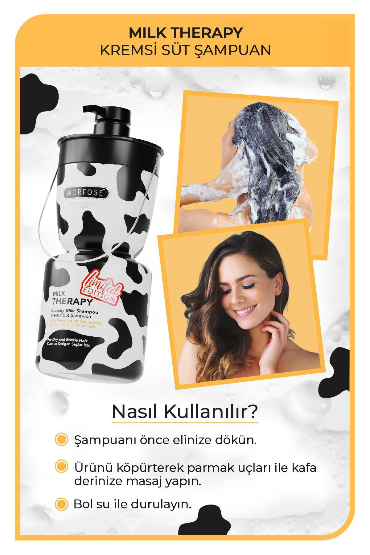Milk Therapy 750 ml & Kuru ve Kırılgan Saçlara Özel Şampuan