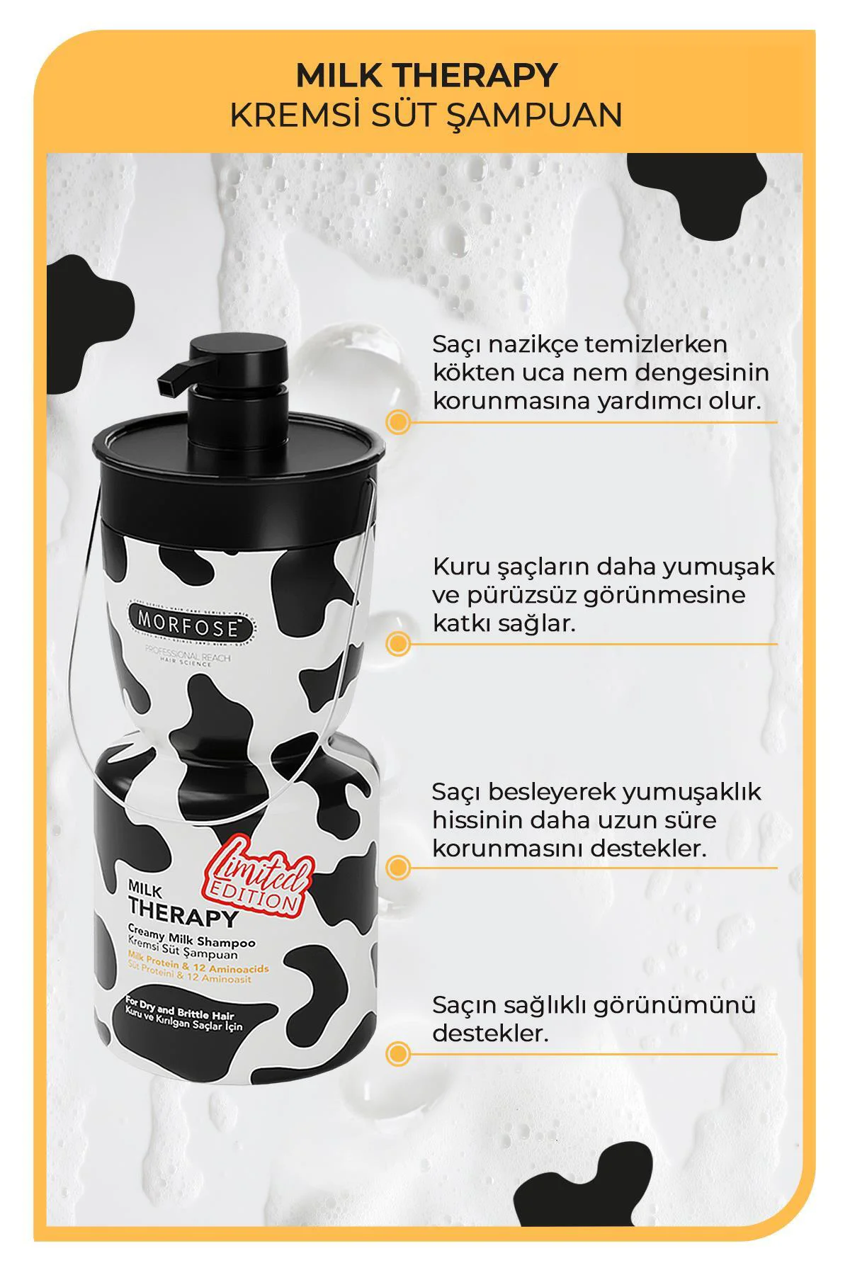 Milk Therapy 750 ml & Kuru ve Kırılgan Saçlara Özel Şampuan