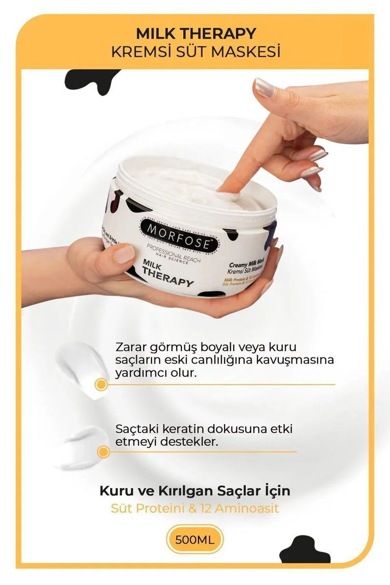 Milk Therapy Kremsi Süt Maskesi 500 ML - Saç Bakımı ve Canlılık Fiyatı, Yorumları ve Özellikleri