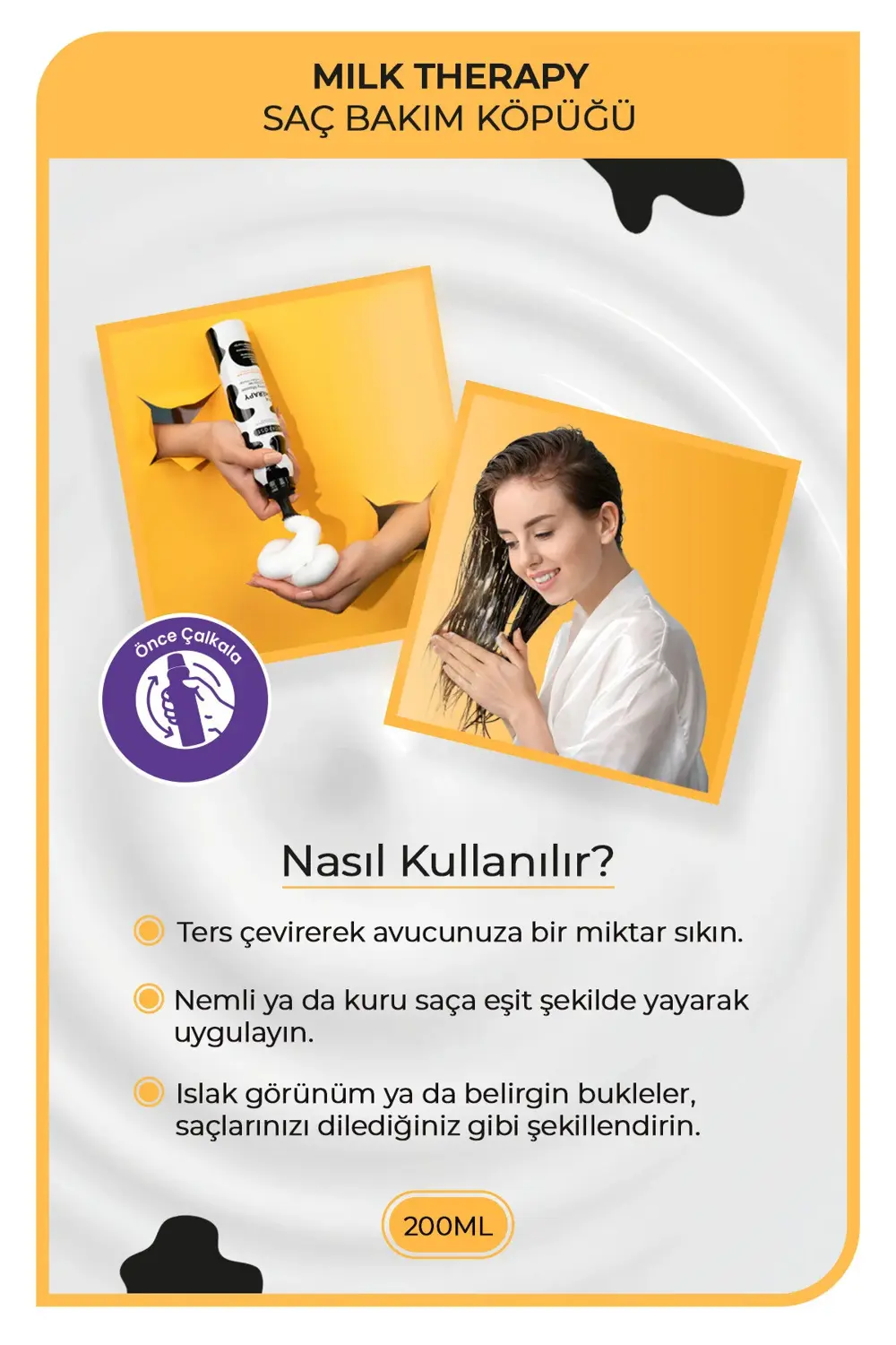 Milk Therapy Kremsi Saç Köpüğü 200 ml