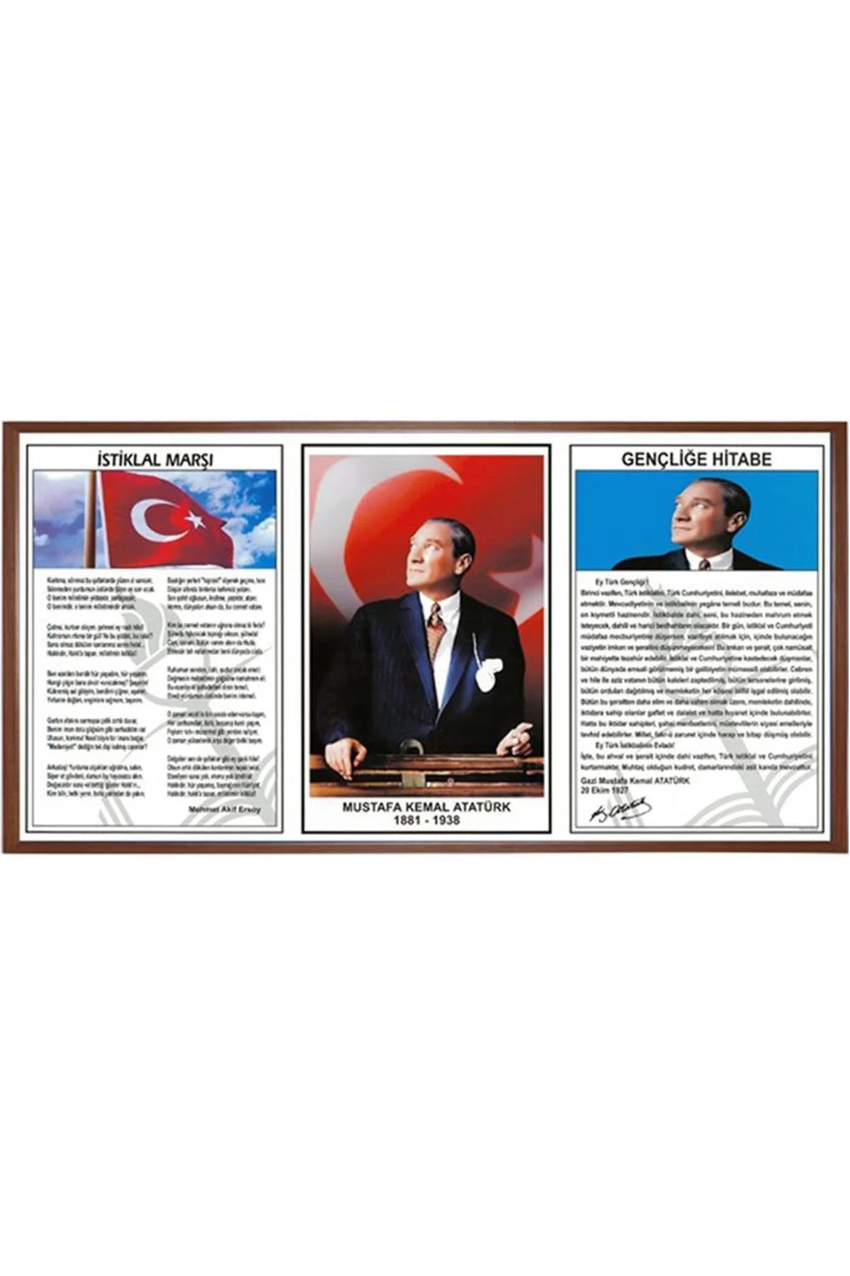 Milli Levha 3'lü 45x90 Ahşap Çerçeve Pan424