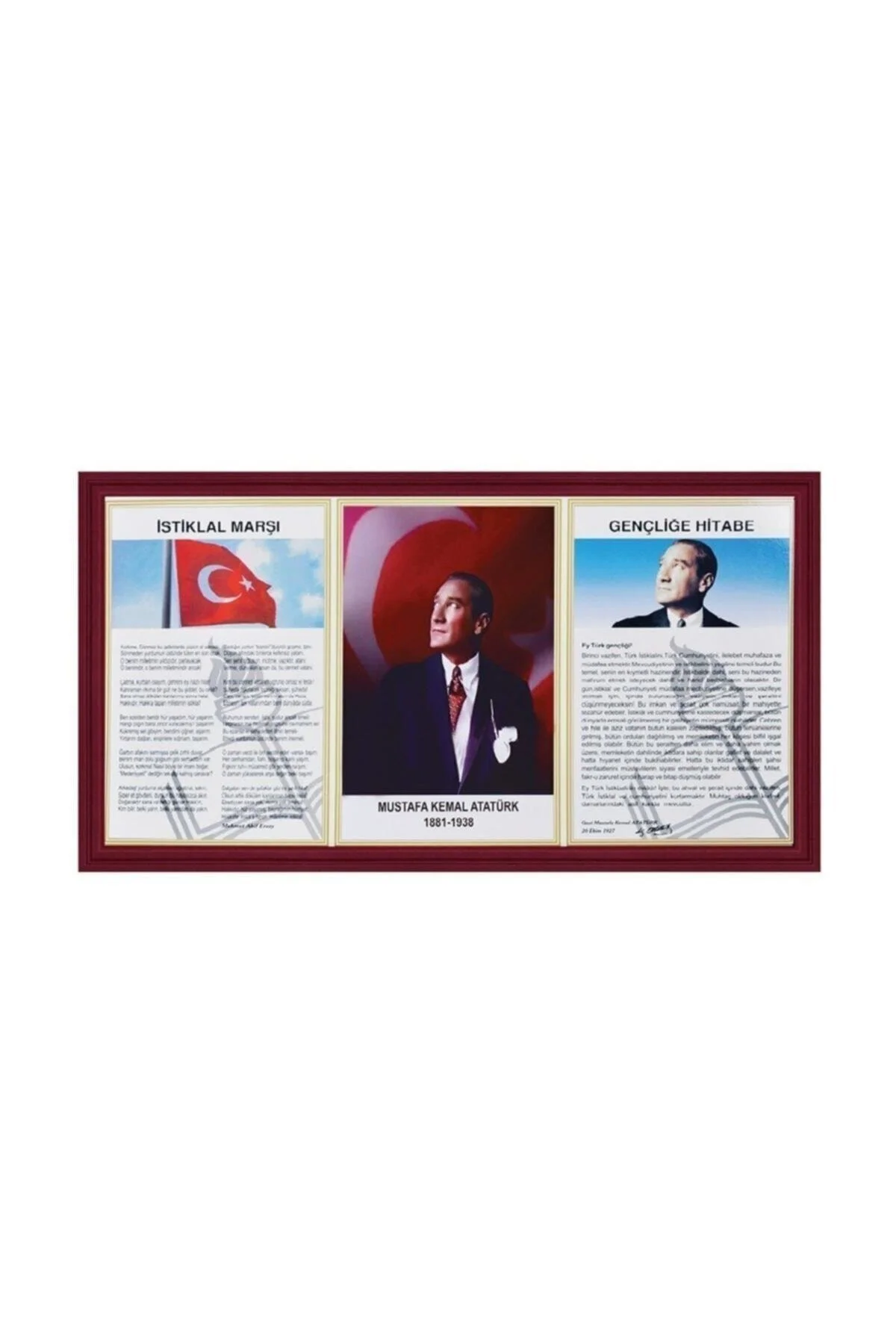 Milli Levha 50x90 Cm Çerçeveli Milli Levha Seti