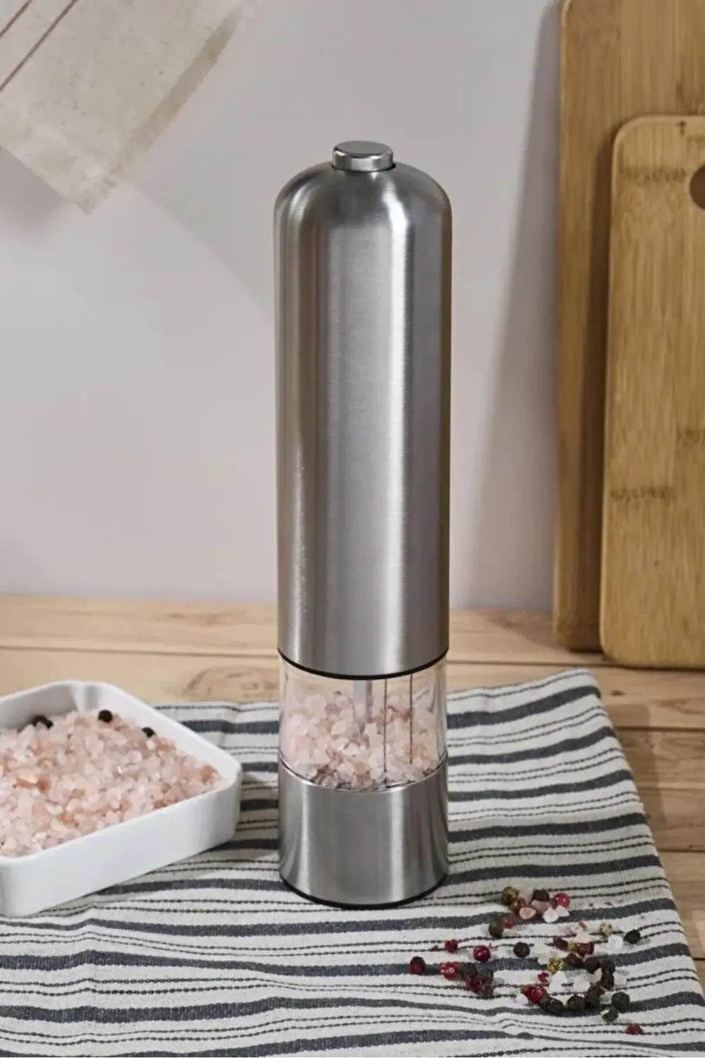 Millo Metal Pilli Işıklı Baharat Öğütücü Değirmen