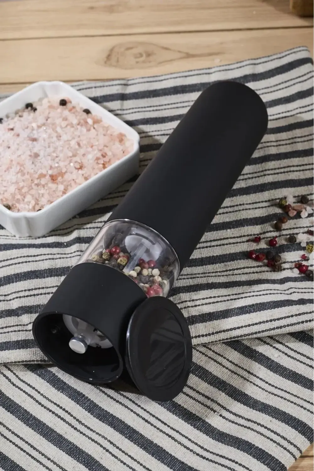 Millo Siyah Mat Pilli Işıklı Baharat Öğütücü Değirmen